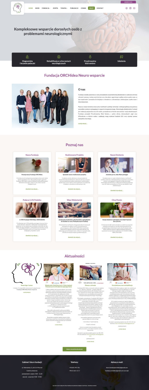 Strona internetowa dla fundacji orchidea